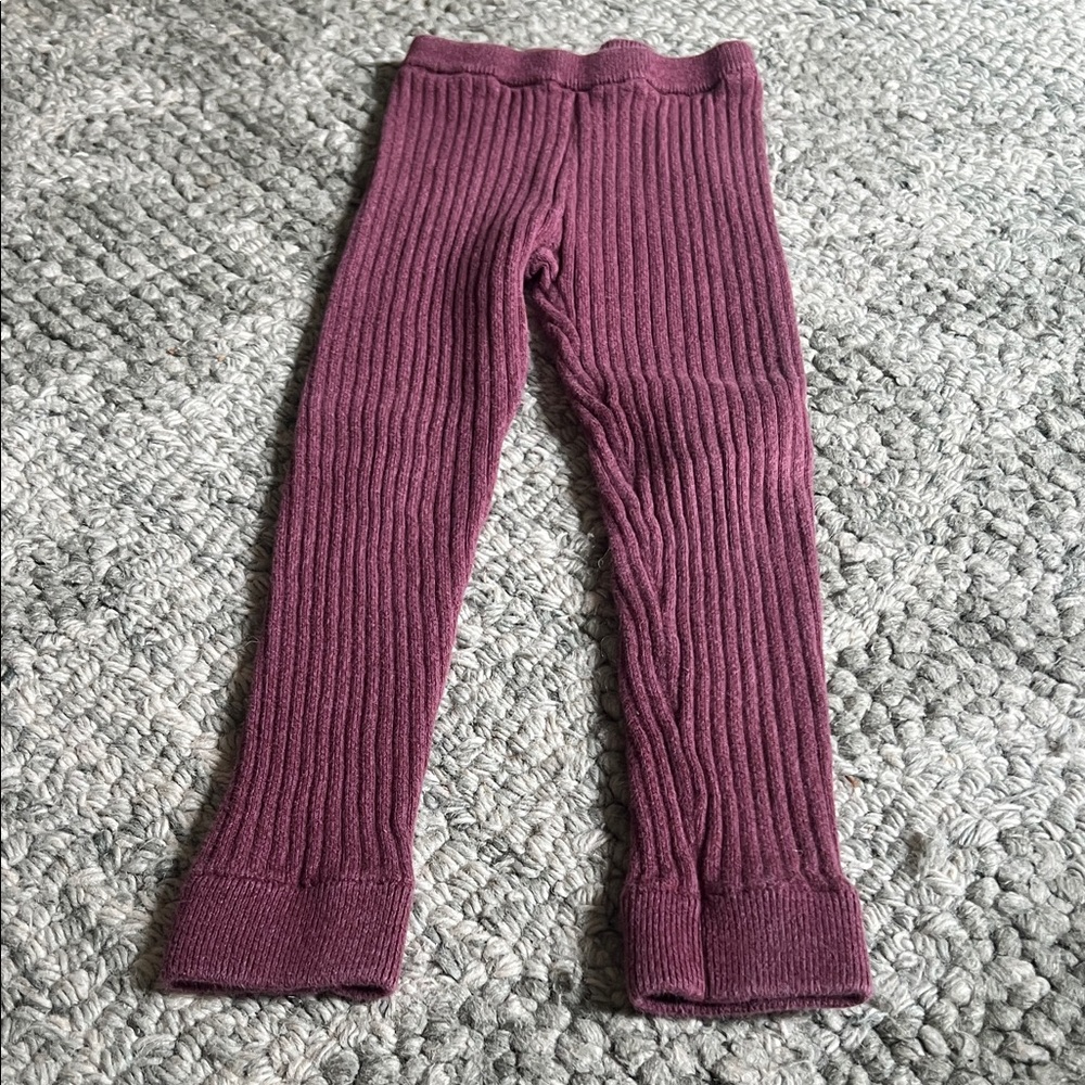 Tea Collection Ribbed Kids Leggings - Plum